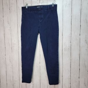 Betabrand Yoga Denim Pull On Skinny Jeans Stretch Dark Indigo Size Medium Petite